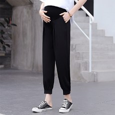 法式風格腳踝鈕扣九分孕婦褲