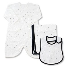 babybear 嬰兒印花連身衣+圍兜+包巾