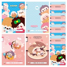 YOUNG ART Sosofun 1000 國語8格國小筆記本, 隨機出貨, 20個