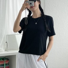 todayandlook 女款柔軟觸感人造絲短版短袖T恤