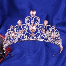 루나글램 하트 쉐이프 셀프웨딩 주얼리 티아라 WC926, 로즈골드피치, 1개