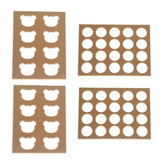 矽膠長方形模具 熊臉 2入+圓形 2入