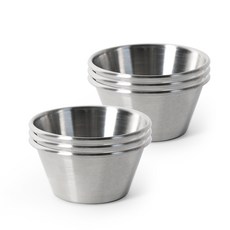 韓國製304不鏽鋼深醬料碗2號, 銀色, 6個
