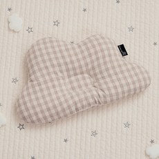 BEBESMITH 嬰幼兒用雲朵枕頭 皇家格紋, 1個, 米色