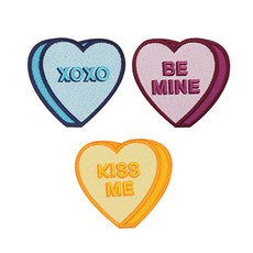 3D 英式心形刺繡華夫餅套組 3, 藍色，酒，黃色, 1套