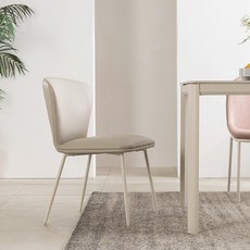 리바트 루아 가죽 식탁의자, 오션 리지 그레이 샌드 방문설치, 1개