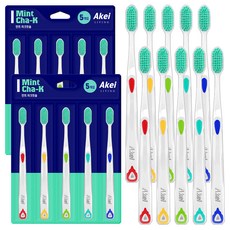 AKei. 生活雙重細軟毛薄荷炭牙刷組, 2套, 5入