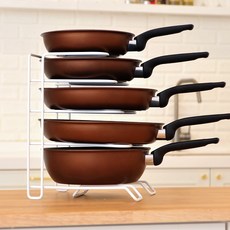 벨리체 프라이팬 냄비 수납 거치 정리대, 5단, 화이트, 1개