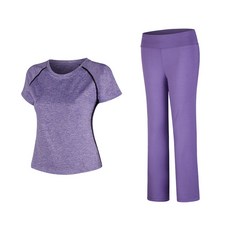 Naya Style女款瑜珈服短袖上衣+直筒褲 2123