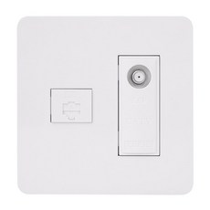 CHEIL ELECTRIC 電視插座+資訊插座 8P 白色, 1個