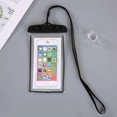 手機防水袋 + 頸掛繩組, 黑色, 3套