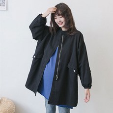 트렌디 긴팔 윈드 임산부 점퍼