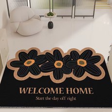 DM 大花朵黑色地墊, 混合色, 1個