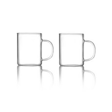 纖薄耐熱玻璃馬克杯 190ml, 透明, 2個