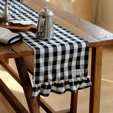 DECOTONIK 高密度桌旗, 2人座(30 x 130 cm), 1個, 黑色格紋