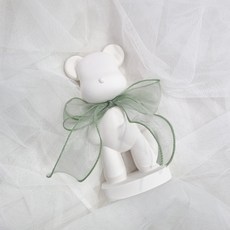 Labida 大熊雪紡絲帶鬍鬚石膏飾品淺卡其色+石膏空氣清新劑補充油3ml, 黑櫻桃