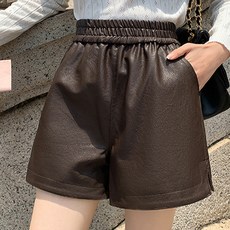 POPLARNC Lunagirl Nizly 鬆緊帶皮革短褲