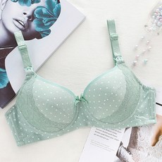 圓點圖案蕾絲哺乳內衣