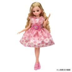 TAKARA TOMY Licca 莉卡娃娃 LW-01 甜美粉紅雛菊洋裝 LA29843, 混和顏色, 1個