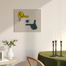 微笑款 簡易美觀魔鬼氈遮擋簾 2入, 眼珠