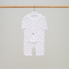 달퐁 유아용 벨리핑크 튤립매쉬 7부 내의 상하복세트