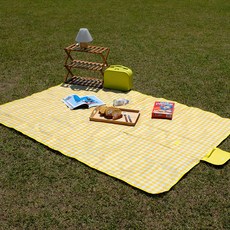 BANFF 風格野餐墊, 黃色格紋(CE558)
