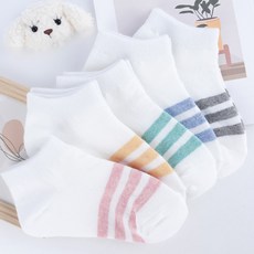 parkgoon 兒童時尚粉彩三線踝襪5雙組