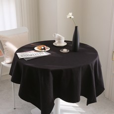 포홈 핸드메이드 모카린넨 테이블보, 잉크블랙, 1개, M(120 x 120 cm)