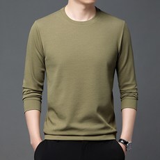 남성용 DM 중년 솔리드 롱 슬리브