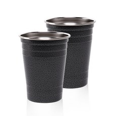 QUEEN SENSE 不鏽鋼內襯飲料杯, 黑色, 2個