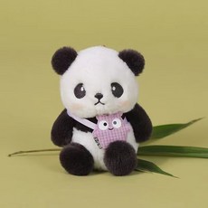 순잠 귀여운 통통한 팬더 인형 키링, 몬스터 퍼플, 1개, 10cm