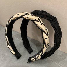 PEONIST 麻花結絲滑髮帶髮箍 14cm 2入組