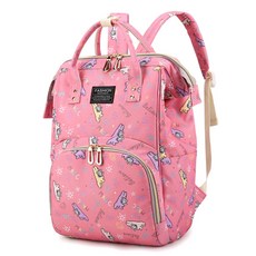 JH Company 動物印花大容量後背包, 玫瑰粉