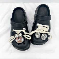 패션플로우 여성용 리본과 토끼 조합 신발 악세서리 꾸미기 파츠 4p 세트