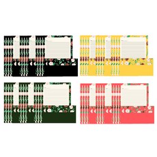 棉質圖案單面紙 4種 46-0691, 混色, 3套