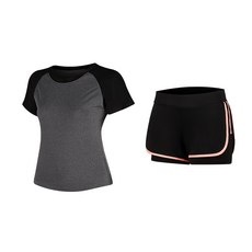 Naya Style女款瑜珈短袖上衣+短褲套裝 1814