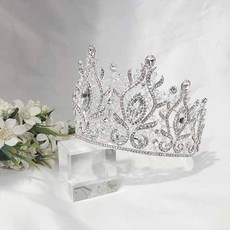 美麗大串珠點綴自助婚紗皇冠 asd001, 白色, 1個