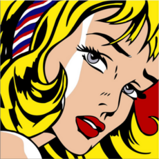 Momopix 普普藝術彩繪名畫 戴著髮帶的少女 40 x 40 cm