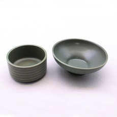 Dalsogang甜味陶瓷飯碗湯碗空碗組, 深灰色, 飯碗+湯碗
