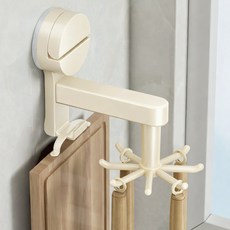 주앤지 흡착식 무타공 회전형 수납 조리도구 걸이, 화이트, 1개