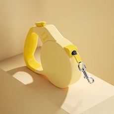 웨이비데이즈 강아지 자동 길이조절 산책 리드줄 W265-0231Y, 옐로우, 1개