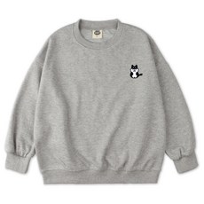 VENHIT 青少年款Cookie小狗刺繡寬鬆棉質雙面布大學T