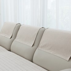 Casa Story 純棉基本款素色沙發背靠墊套, 1個, 米色