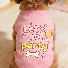 Pick&Pet 狗狗 Let's Party 印花無袖T恤, 粉紅色, 1個