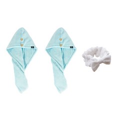 소프트 헤어 타월 SG21 2p + 세면 밴드 세트, 블루, 1세트