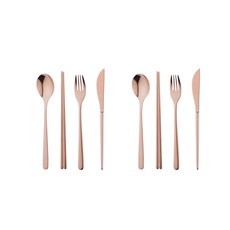 에델코첸 루나 커트러리 2인 8p세트, 미러 로즈골드, 숟가락 + 젓가락 + 나이프 + 포크