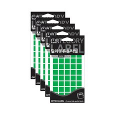 쁘띠팬시 칼라분류용라벨 20-431, 녹색, 13개입, 5개