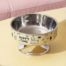 딩동펫 반려동물 해피 타임 대용량 스텐 식기, 크림옐로우, 1개