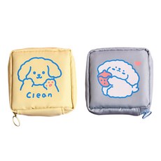 女款小狗圖案衛生棉收納袋組 2入