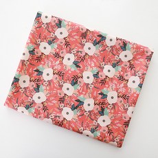 COTTONVILL 20支棉 花朵 DTP 布料 李氏蘭布料, 珊瑚粉